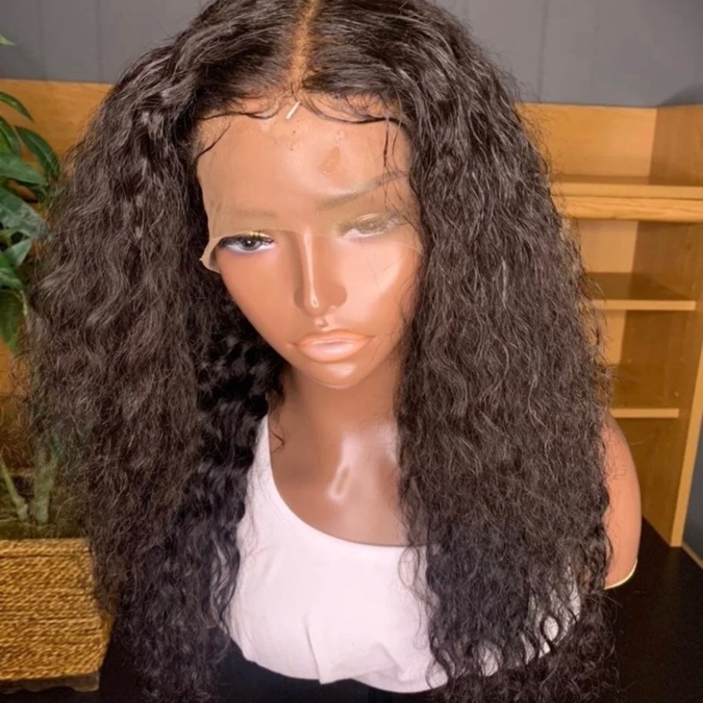 New 18inch Deep Wave 100% Human Hair Lace Frontal Wig